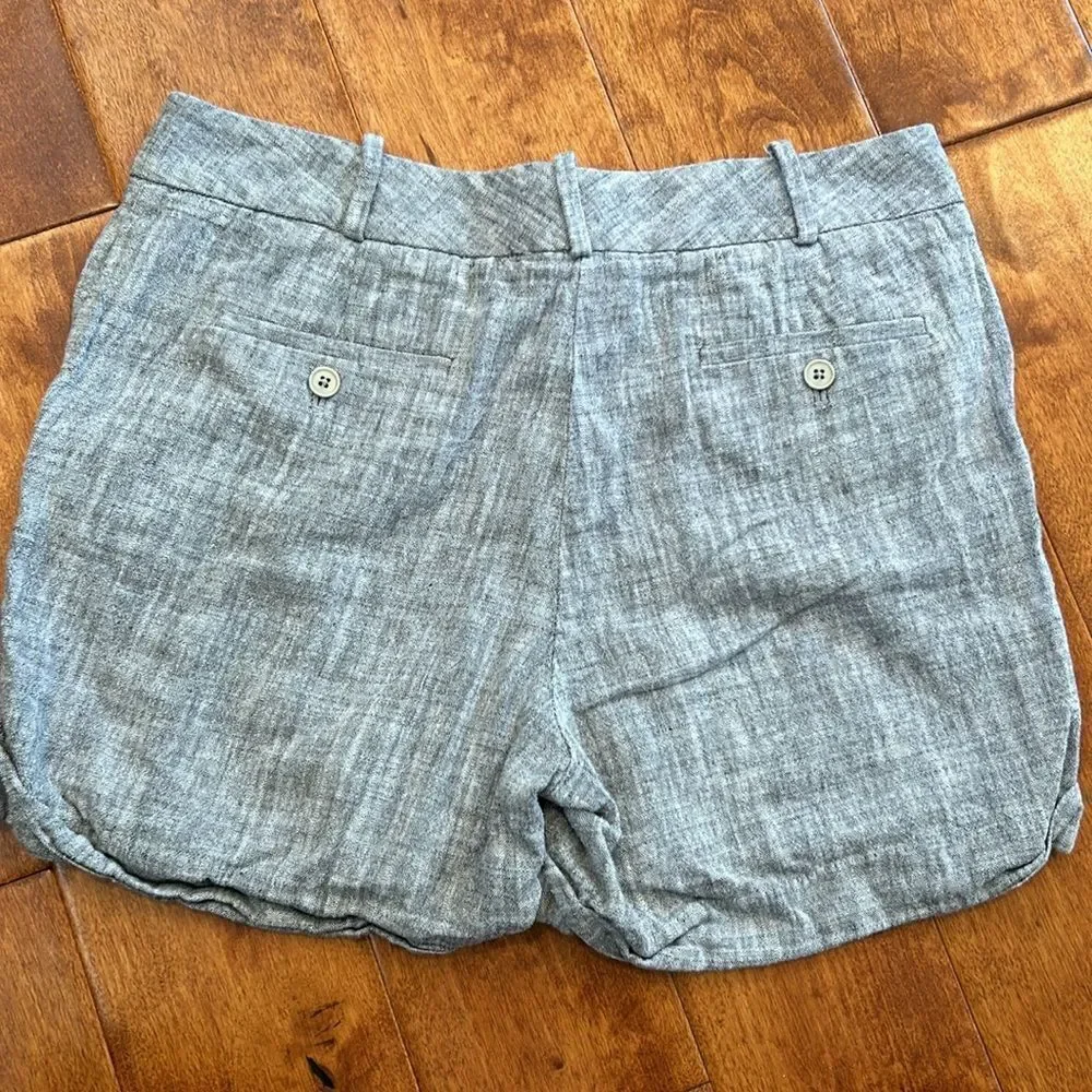 Talbots grey cotton linen shorts size 10